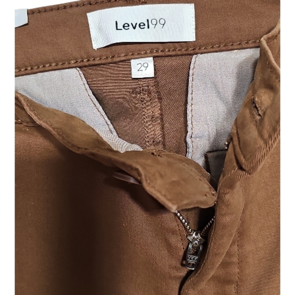 Level 99 Anthropologie Tan Flare Trouser Pants Size 29 - Picture 3 of 4